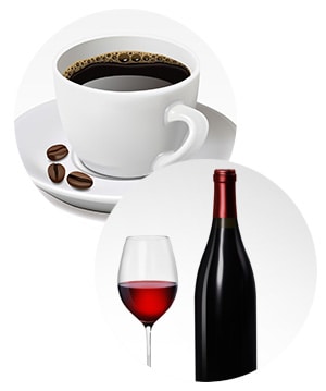 Coffee and red wine