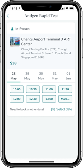 Select your PCR date and timing