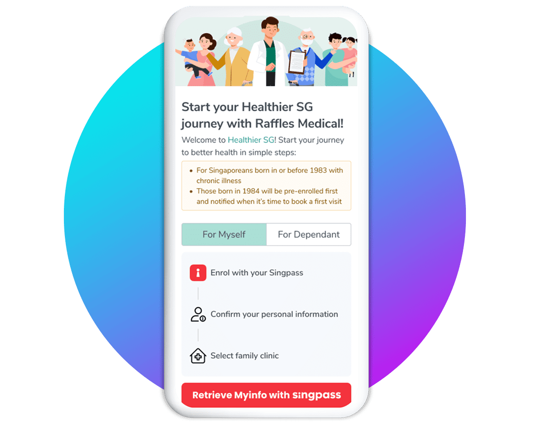 Raffles Medical early enrollment by SingPass - Login