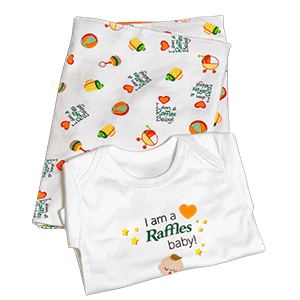 Raffles Baby clothes set - Raffles Hospital mummy bag Raffles Baby clothes set - Raffles Hospital mummy bag