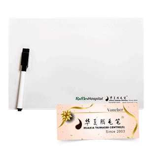magnetic whiteboard and voucher - Raffles Hospital mummy bag magnetic whiteboard and voucher - Raffles Hospital mummy bag