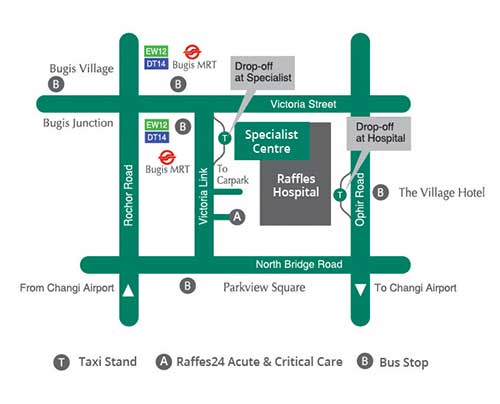 Raffles24 Acute and Critical at Raffles Hospital Map Direction