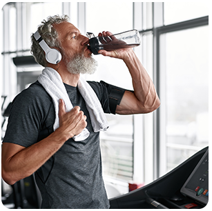 Active senior engage in high intensity exercise, peak performance life