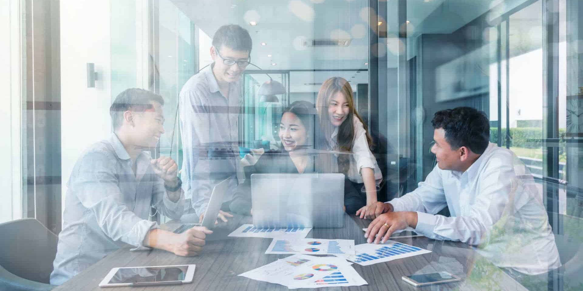 Employees working in the office