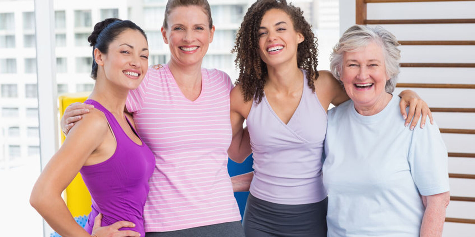 Women of all ages taking care of their health by keeping fit